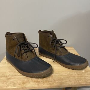 Sperry Top Sider Men's Brown Black Leather Duck Boots Lace Up Size 13